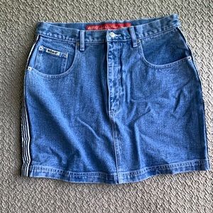 Jean skirt with side detailing